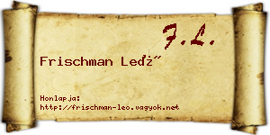 Frischman Leó névjegykártya